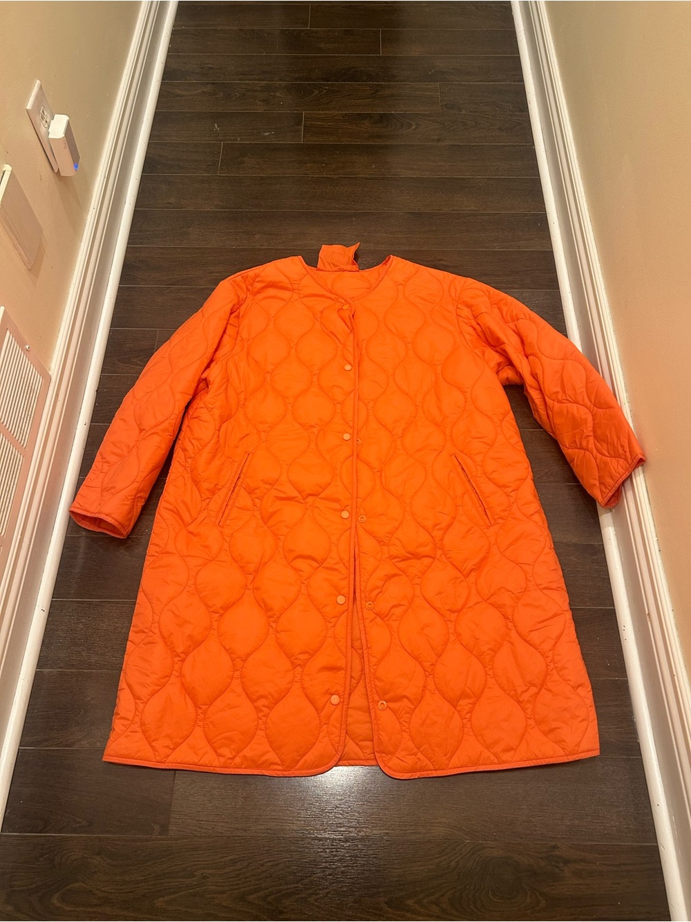 Reitmans Bright Orange Quilted Long Puffer Coat